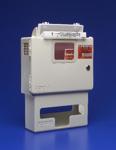 Sharps with Glove Holder Dispenser, Wall Enclosure 5qt.