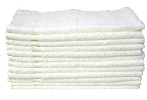 Hand Towel, White, 86/14 Blend, 5 Cam Border, 16"x27", 3lb.