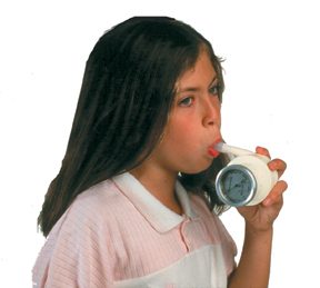 Buhl portable spirometer with mouthpieces
