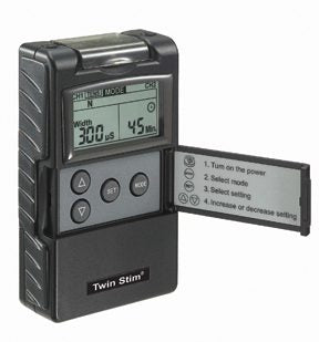 Digital 2-channel EMS/TENS unit, portable/battery, complete