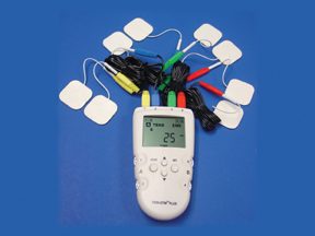 Digital 4-channel EMS/TENS unit, portable/battery or AC adapter, complete