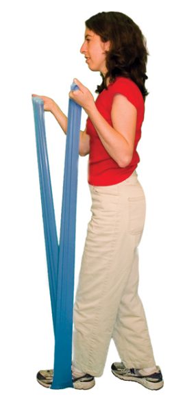 Cando Low Powder Exercise Band 6 Yard Blue heavy