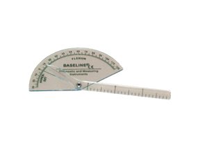 Baseline flexion/hyper-extension plastic finger goniometer