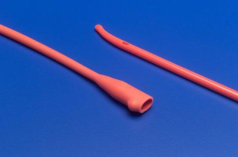 Dover Urethral Catheter Red Rubber Coude 14Fr 12ea/bx