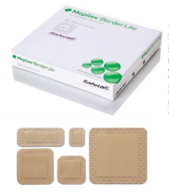 Mepilex Border Lite 2"x 5" Adhesive Soft Silicone Thin Foam Dressing 5ea/bx 13bx/cs