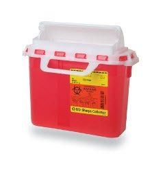 BD Sharps Collector Horizontal Entry Red 5.4qt