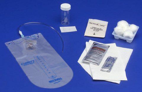 Curity Urethral Catheter Tray Preconnected Red Rubber Bilevel 14fr 20ea/cs