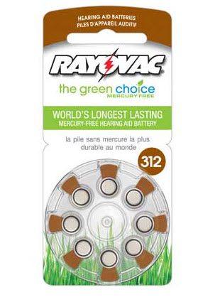 Hearing Aid Battery 1.4V Type 312 Brown 8ea/pk