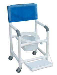 Shower Chair, PVC, 18'' Internal, W/Pail and Footrest Mesh Mauve