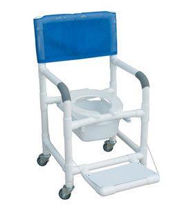 Shower Chair, PVC, 22'' Internal, W/Pail and Footrest Mesh Mauve