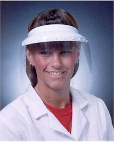 Safety Face Shield Set w/Elastic Strap Blue Reusable 1 visor & 2 shields 1 6" and 1 7" - 36set/cs