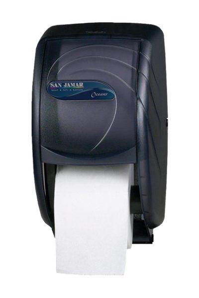 Oceans Style Duett Dispenser for Standard Toilet Tissue Twin Roll Side by Side Black Pearl