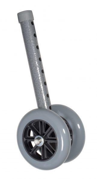 Bariatric Walker Wheels with GlidesSize: 5" Wheel; Option: With Extension Legs; Color: Silver vein