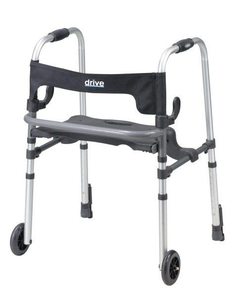 Clever-Lite LS Rollator Walker with Seat and Push Down Brakes Color: Gray