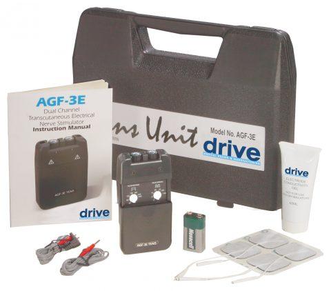 Portable Dual Channel TENS Unit with Electrodes and Carry Case