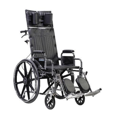 Silver Sport Full Reclining Wheelchair with Detachable Desk ArmsSeat Size: 20" W/Elevating Legrests