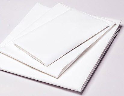 Fitted Sheet, 48 x 80 x 7 Bone 60% cotton/ 40% polyester Jersey Knit 25 oz., orange hem thread.