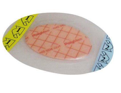 Polymem Shapes # 5 Oval Dressing, 3.5"x5" (2"x3" Pad) 15ea/bx 2bx/cs