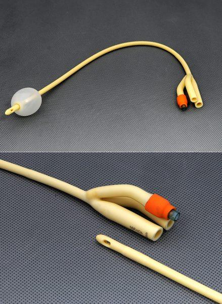 Foley Catheter, Silicone Coated Latex, 3-way 30cc 22fr 10/bx