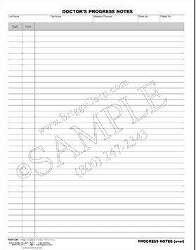 Doctor's Progress Notes 8 1/2"x 11"