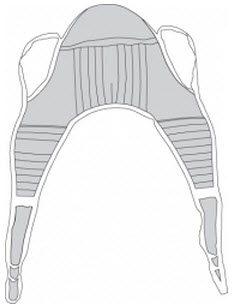 Sling Extra Large Padded Patient Lift U, Polyester Solid With Head Support