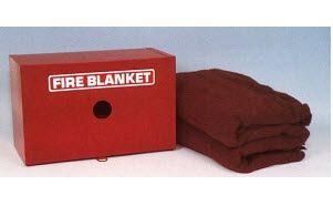 Fire Blanket & Metal Cabinet, 10"Hx16"Wx8"D