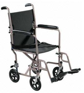 Lightweight Transport Wheelchair with Swing-away Footrest Color: Silver Vein; Seat Size: 19" Seat