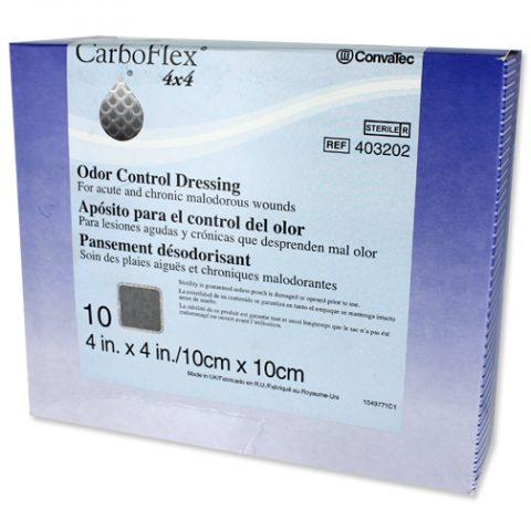 CarboFlex Odor Control Dressing (Charcoal Layer) 4" x 4" 10ea/bx