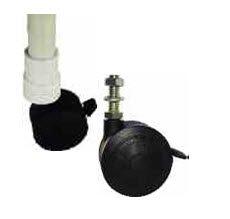 Replacement 3 x 1 1/4 Twin Nylon Rust proof Threaded Stem Casters Set of 4