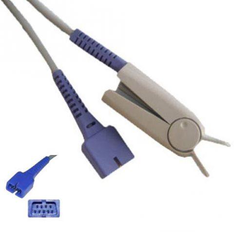 Reusable Finger Probe - Compatible w/ Welch Allyn Spot Nellcor W/Oximax 9 Prong