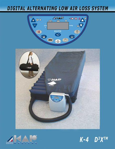 Low Air Loss/Alternating Mattress System W/Raised Bolster, Foot Pillow & Pump, 39"x84"x8"