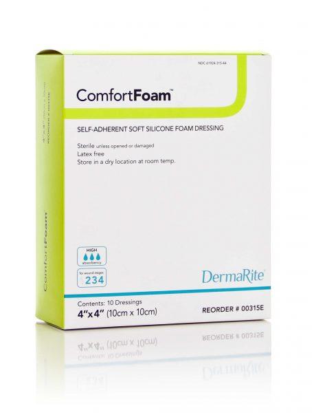 ComfortFoam Non-Border Soft Silicone Foam Dressing 2"x2" 10ea/bx