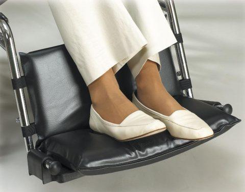 Drop Stop Foot Rest Extender/Hugger, Padded 2'' Fits 16" to 20" WC