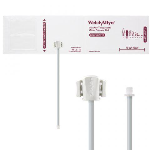 FlexiPort Blood Pressure Cuff Soft Disposable 1-Tube Male Screw Large Adult Size-12 - 20ea/cs
