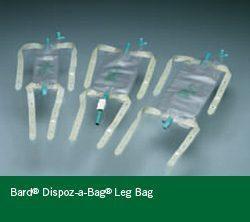 DISPOZ-a-BAG Urinary Leg Bags 32 oz Sterile w/ Latex Straps - 12ea/bx 4bx/cs