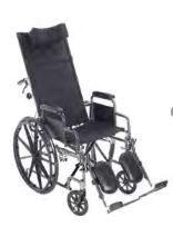 18" Reclining Wheelchair W/Removable Desk Arms, Rear Anti-Tippers & Elevating Leg Rests 300lb Wt-Cap