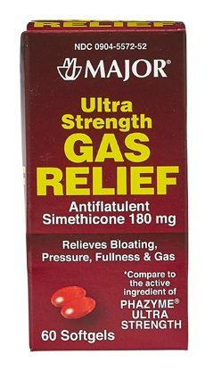 Gas Relief Ultra Strength Phazyme Gen Simethicone 180mg Softgels 60's