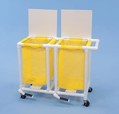 Linen Hamper Double 33gal 2 Mesh Bags w/Footpedal 42"x 23"x 36"