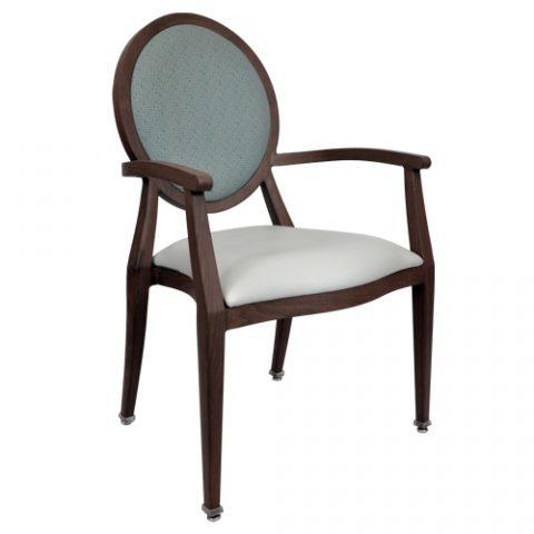 Madison Arm Chair Frame Wenge # 30 Seat Vinyl: TS1836-14 Back Fabric: Culp Fine Tune Luna