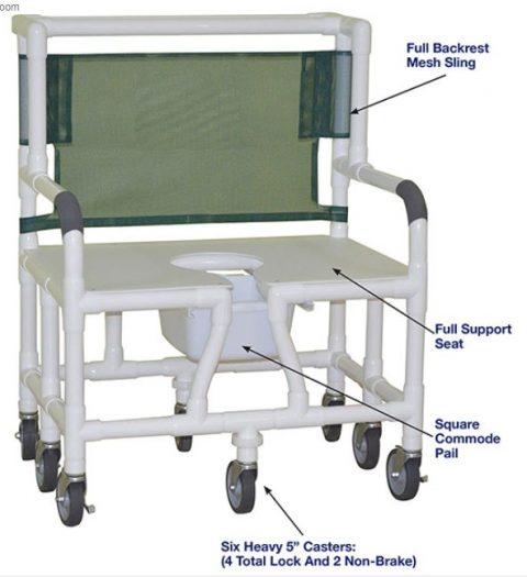 Shower Chair w/Commode Bariatric 900lb Cap
