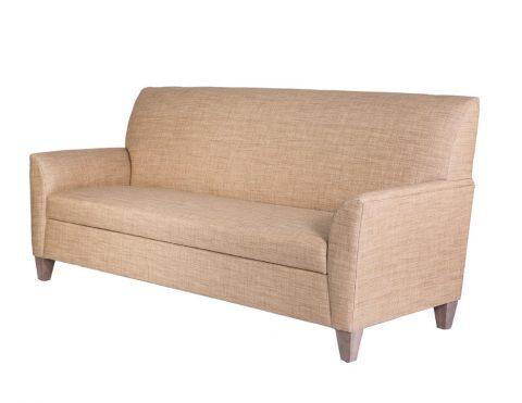 Portland Sofa Burch Fabric Crosshatch Aluminum Finish Asian Walnut