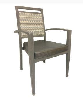 Chair Wood Grain Aluminum Arm Baxter