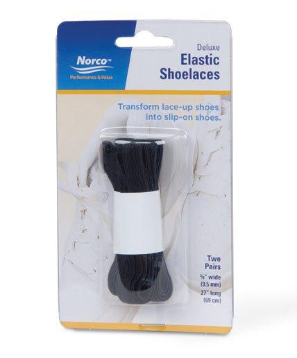 Norco Elastic Shoelaces 24" Black - 4ea/pk