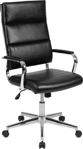 High Back Black LeatherSoft Contemporary Panel Executive Swivel Office Chair