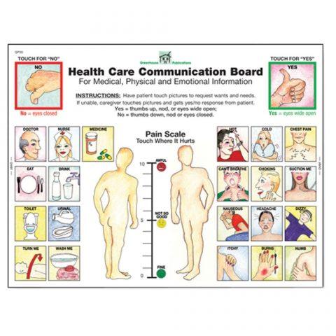 Health Care Communication Board - For Medical, Physical, and Emotional Information