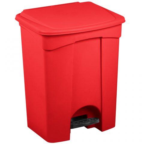 Janitorial Rectangular Step on Trash Can Red 18 Gallon