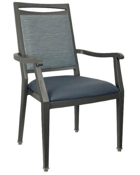Chair Morgan Finish # 98 Fabric Back Culp Winslow Smoke Blue Seat Culp Dillon Thunder