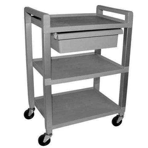Poly 3-Shelf Cart with Drawer