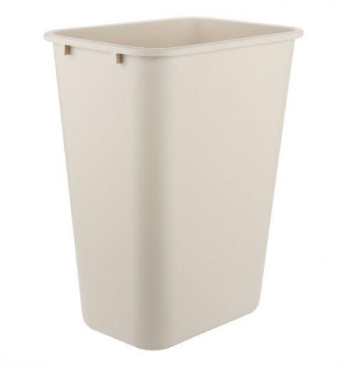 Janitorial Rectangular Wastebasket 10 Gallon Beige