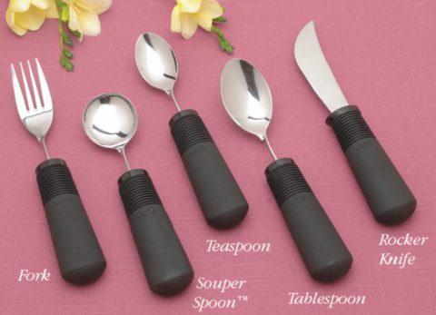 Good Grip Weighted Utensil Set of 5 (Fork,Teaspoon, Tablespoon, Souper Spoon, Rocker Knife)